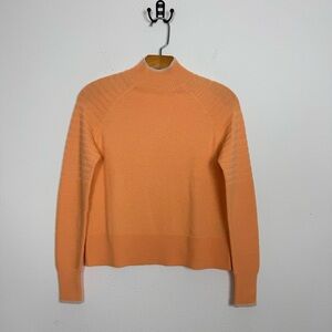 Smartwool Women's Edgewood Mock Neck Knit Sweater Orange Wool Blend XS